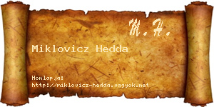 Miklovicz Hedda névjegykártya